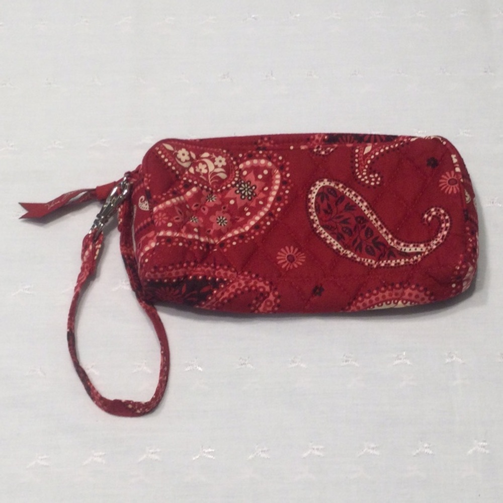 Vera Bradley Mesa Red Zippered Wristlet LNC​